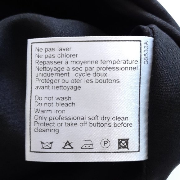 Chanel Wool Skirt With Pockets & Inverted Pleat Silk Lining Size 10 - Picture 13 of 14